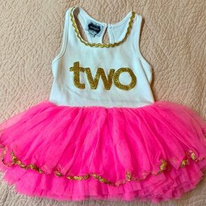 Girls “TWO” tutu dress for birthday mud pie